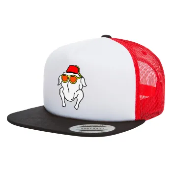 Friends turkey, Καπέλο Ενηλίκων Foam Flat Snapback με Δίχτυ Μαύρο-Λευκό-Κόκκινο (POLYESTER, ΕΝΗΛΙΚΩΝ, UNISEX, ONE SIZE)