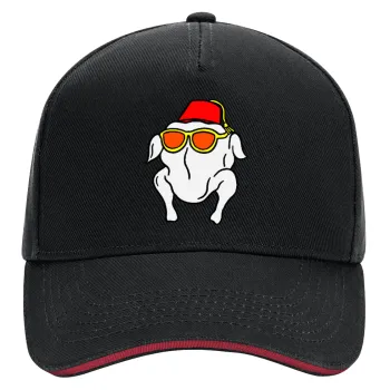 Friends turkey, DRILL Καπέλο Ενηλίκων Ultimate ΜΑΥΡΟ/ΚΟΚΚΙΝΟ, (100% ΒΑΜΒΑΚΕΡΟ, ΕΝΗΛΙΚΩΝ, UNISEX, ONE SIZE)