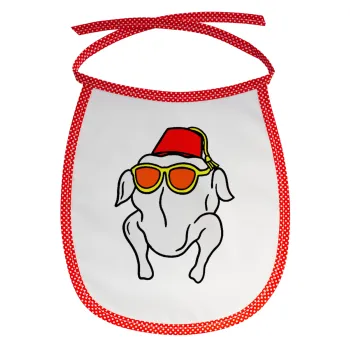 Friends turkey, Σαλιάρα μωρού αλέκιαστη με κορδόνι Κόκκινη