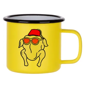 Friends turkey, Metallic enamel MATT Yellow cup 360ml