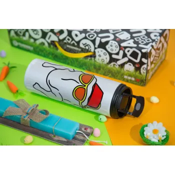 Friends turkey, Πασχαλινή Λαμπάδα με Travel Tumbler θερμό με διπλό καπάκι (600ml, BPA free) & κερί αρωματικό πλακέ (30cm) (ΤΙΡΚΟΥΑΖ)