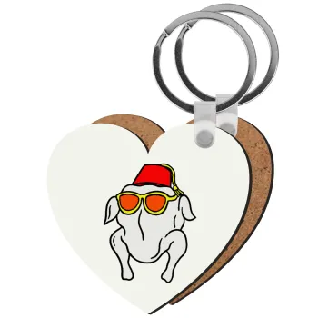 Friends turkey, Μπρελόκ Ξύλινο καρδιά MDF