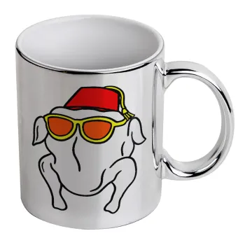 Friends turkey, Κούπα κεραμική, ασημένια καθρέπτης, 330ml