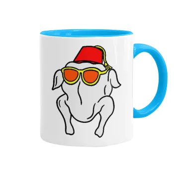 Friends turkey, Mug colored light blue, ceramic, 330ml