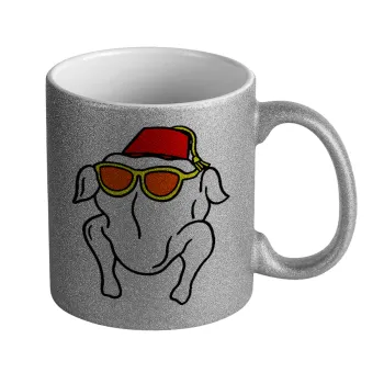 Friends turkey, Κούπα Ασημένια Glitter που γυαλίζει, κεραμική, 330ml