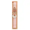 Easter Set, wooden keychain & scented flat Easter candle (30cm) (PINK)