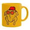 Ceramic coffee mug yellow, 330ml