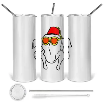 Friends turkey, Tumbler ποτήρι θερμό από ανοξείδωτο ατσάλι 600ml, με μεταλλικό καλαμάκι & βούρτσα καθαρισμού