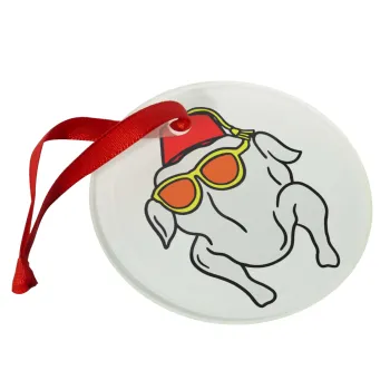 Friends turkey, Christmas ornament glass 9cm