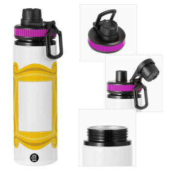 Friends frame, Metallic water bottle with safety lid, 850ml aluminum