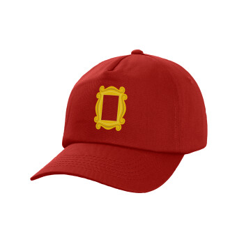 Friends frame, Καπέλο παιδικό Baseball, 100% Βαμβακερό,  Κόκκινο