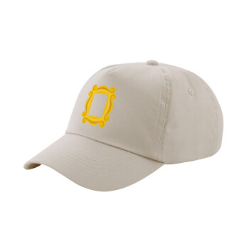 Friends frame, Μπεζ (SAND) Πεντάφυλλο Καπέλο Ενηλίκων Βαμβακερό (UNISEX, ONE SIZE)