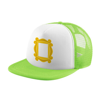 Friends frame, Καπέλο παιδικό Soft Trucker με Δίχτυ Πράσινο/Λευκό