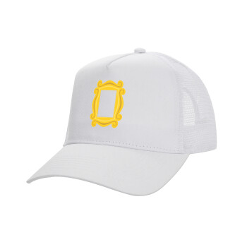 Friends frame, Καπέλο Ενηλίκων Structured Trucker, με Δίχτυ, ΛΕΥΚΟ (100% ΒΑΜΒΑΚΕΡΟ, ΕΝΗΛΙΚΩΝ, UNISEX, ONE SIZE)