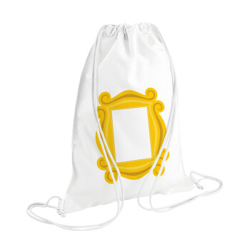 Friends frame, Backpack pouch GYMBAG white (28x40cm)