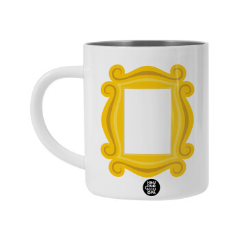 Friends frame, BIG Mug Stainless steel double wall (450ml, White)