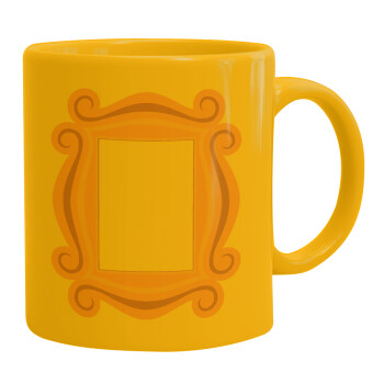 Friends frame, Ceramic coffee mug yellow, 330ml (1pcs)