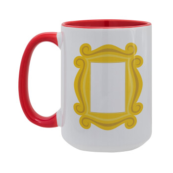 Friends frame, Κούπα Mega 15oz, κεραμική Κόκκινη, 450ml