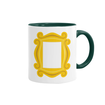 Friends frame, Κούπα χρωματιστή πράσινη, κεραμική, 330ml