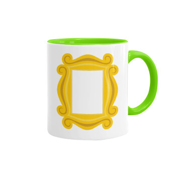 Friends frame, Mug colored light green, ceramic, 330ml