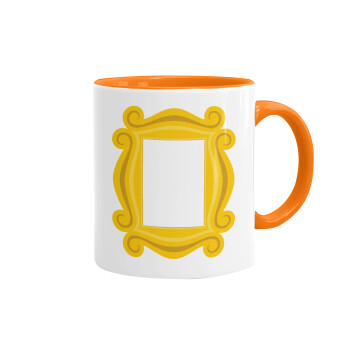 Friends frame, Mug colored orange, ceramic, 330ml