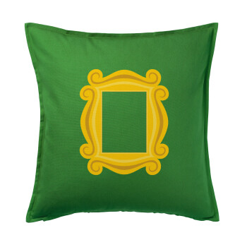 Friends frame, Μαξιλάρι καναπέ Πράσινο 100% βαμβάκι, περιέχεται το γέμισμα (50x50cm)