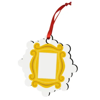 Friends frame, Στολίδι Χριστουγεννιάτικο στολίδι snowflake ξύλινο 7.5cm