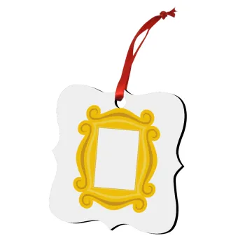 Friends frame, Christmas ornament polygon wooden 7.5cm