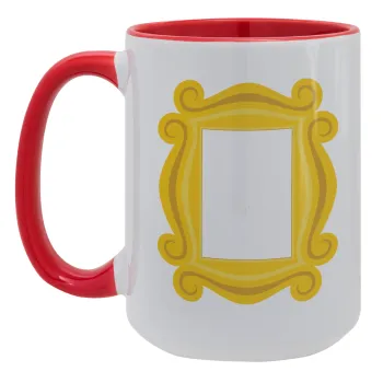 Friends frame, Κούπα Mega 15oz, κεραμική Κόκκινη, 450ml