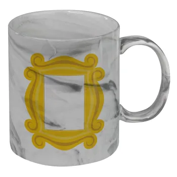 Friends frame, Κούπα κεραμική, marble style (μάρμαρο), 330ml