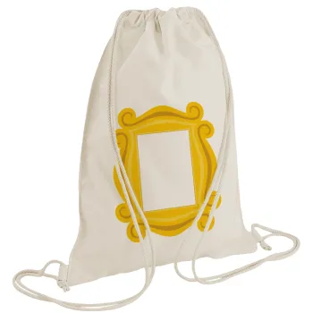 Friends frame, Τσάντα πλάτης πουγκί GYMBAG natural (28x40cm)