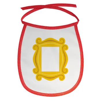 Friends frame, Σαλιάρα μωρού αλέκιαστη με κορδόνι Κόκκινη