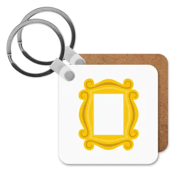 Friends frame, Μπρελόκ Ξύλινο τετράγωνο MDF