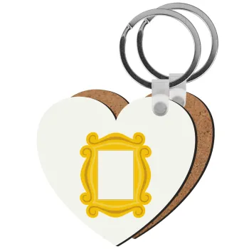 Friends frame, Μπρελόκ Ξύλινο καρδιά MDF