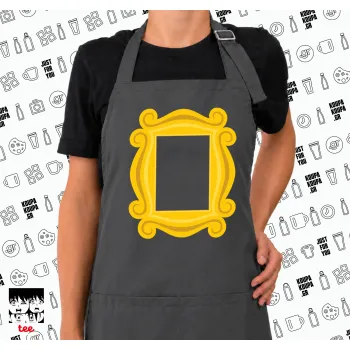 Friends frame, Ποδιά μακριά Σεφ ολόσωμη με τσέπες GREY (ΕΝΗΛΙΚΩΝ)