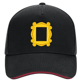 Friends frame, DRILL Καπέλο Ενηλίκων Ultimate ΜΑΥΡΟ/ΚΟΚΚΙΝΟ, (100% ΒΑΜΒΑΚΕΡΟ, ΕΝΗΛΙΚΩΝ, UNISEX, ONE SIZE)