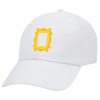 Friends frame, Καπέλο Ενηλίκων Baseball Λευκό 5-φύλλο (POLYESTER, ΕΝΗΛΙΚΩΝ, UNISEX, ONE SIZE)
