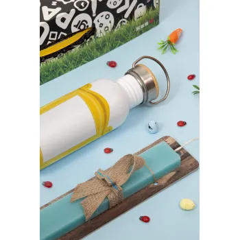 Friends frame, Πασχαλινή Λαμπάδα με παγούρι μεταλλικό (620ml, stainless steel) & κερί αρωματικό πλακέ (30cm) (ΤΙΡΚΟΥΑΖ)