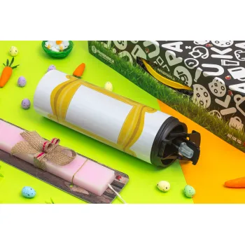 Friends frame, Easter candle,Travel Tumbler 2 Lids, with metal straw & cleaning brush & aromatic flat candle (30cm) (PINK)