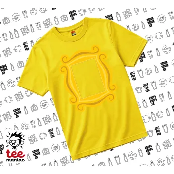 Friends frame, yellow childrens T-Shirt made of 100% cotton, for every day. Vegan & OEKO-TEX certified.