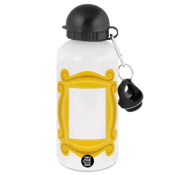 Friends frame, Μεταλλικό παγούρι νερού, Λευκό, αλουμινίου 500ml