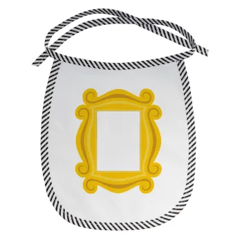 Friends frame, Σαλιάρα μωρού αλέκιαστη με κορδόνι Μαύρη