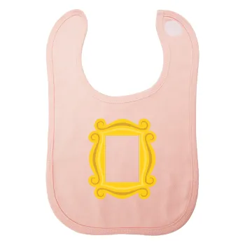 Friends frame, Σαλιάρα με Σκρατς ΡΟΖ 100% Organic Cotton (0-18 months)