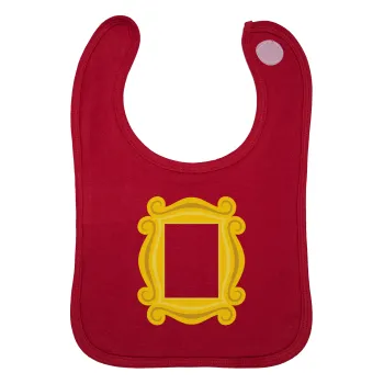 Friends frame, Σαλιάρα με Σκρατς Κόκκινη 100% Organic Cotton (0-18 months)