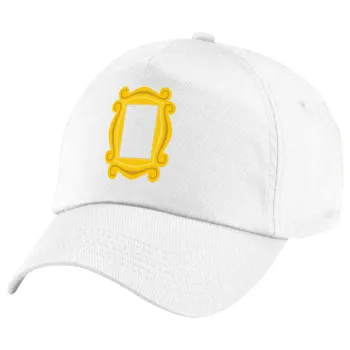 Friends frame, Καπέλο παιδικό Baseball, 100% Βαμβακερό Twill, Λευκό (ΒΑΜΒΑΚΕΡΟ, ΠΑΙΔΙΚΟ, UNISEX, ONE SIZE)