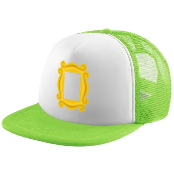 Friends frame, Καπέλο παιδικό Soft Trucker με Δίχτυ ΠΡΑΣΙΝΟ/ΛΕΥΚΟ (POLYESTER, ΠΑΙΔΙΚΟ, ONE SIZE)