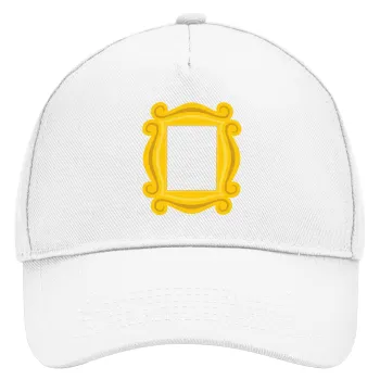 Friends frame, Adult Baseball Cap, Drill, White (100% COTTON, ADULT, UNISEX, ONE SIZE)