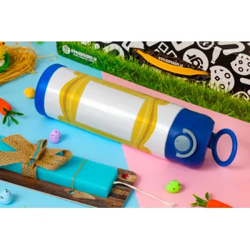 Friends frame, Easter candle, Childrens hot water bottle, stainless steel, with safety straw, BLUE (500ml)
