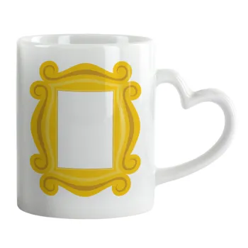 Friends frame, Mug heart handle, ceramic, 330ml