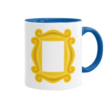 Friends frame, Κούπα χρωματιστή μπλε, κεραμική, 330ml